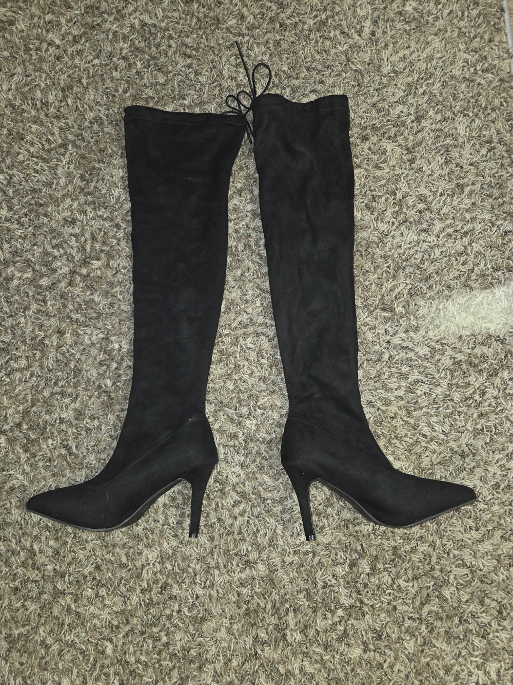 Black Knee High Stiletto Boots